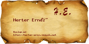Herter Ernő névjegykártya